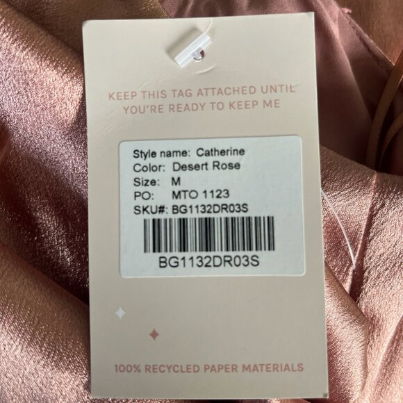 Birdey Grey Catherine Dress in Shiny Satin Desert Rose - Picture 3 of 7